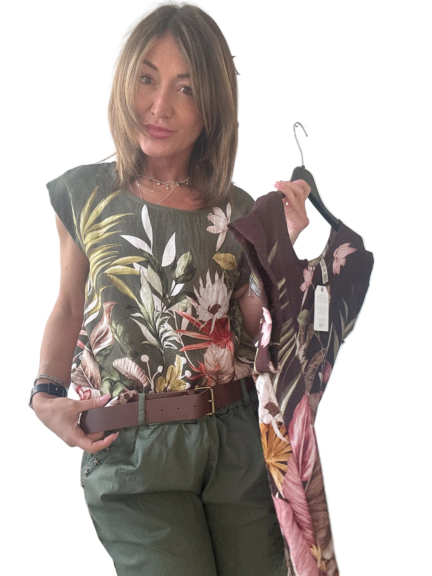 Blusa stampa esotica
