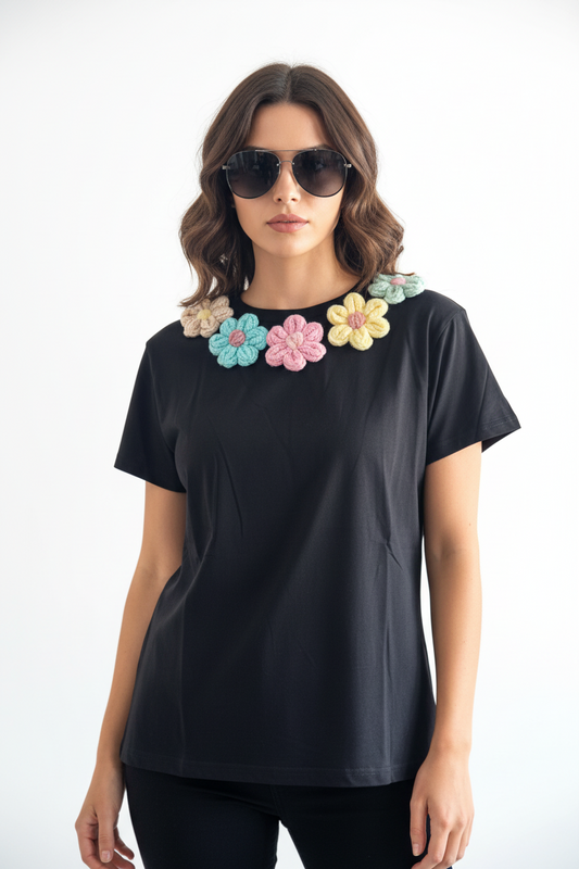 T shirt con fiori