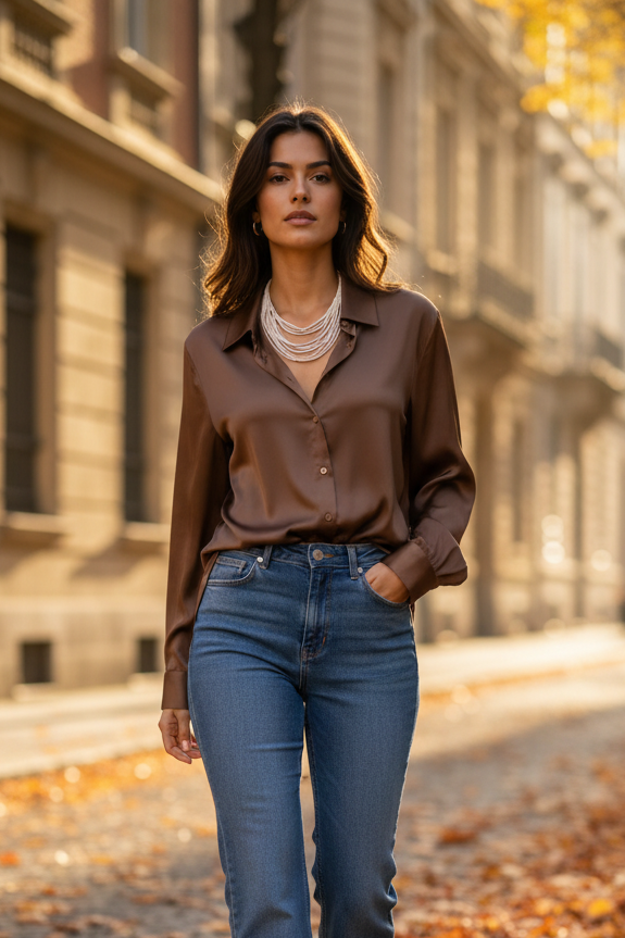 Camicia in raso