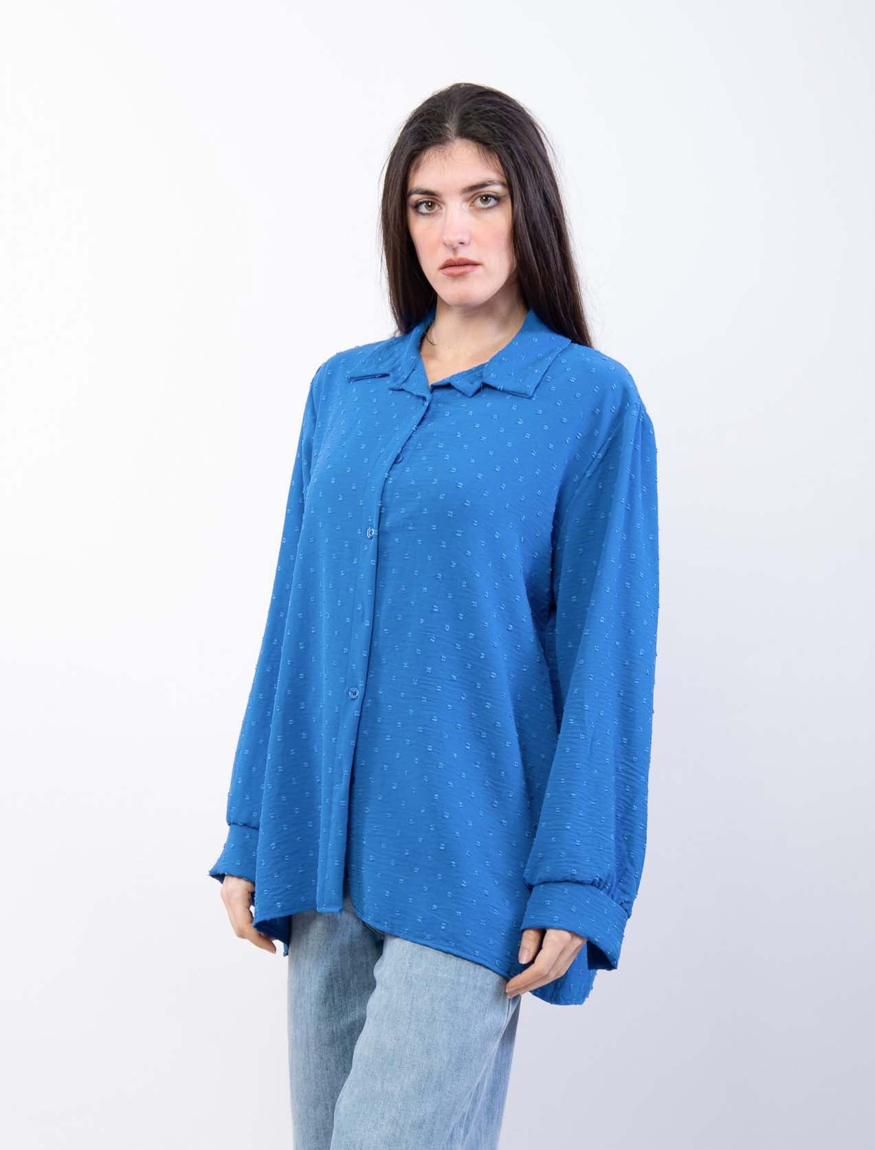 Camicia in chiffon a pois