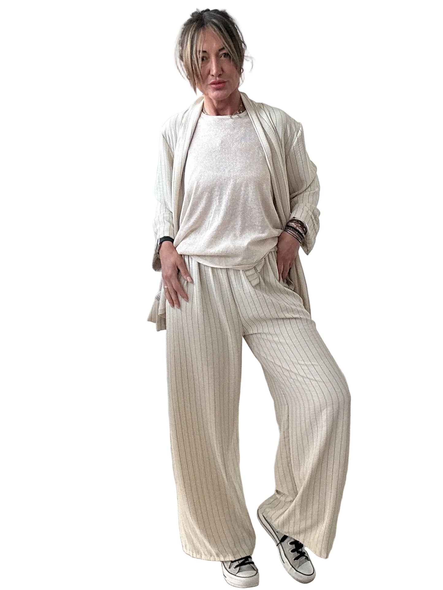 Pantalone palazzo gessato