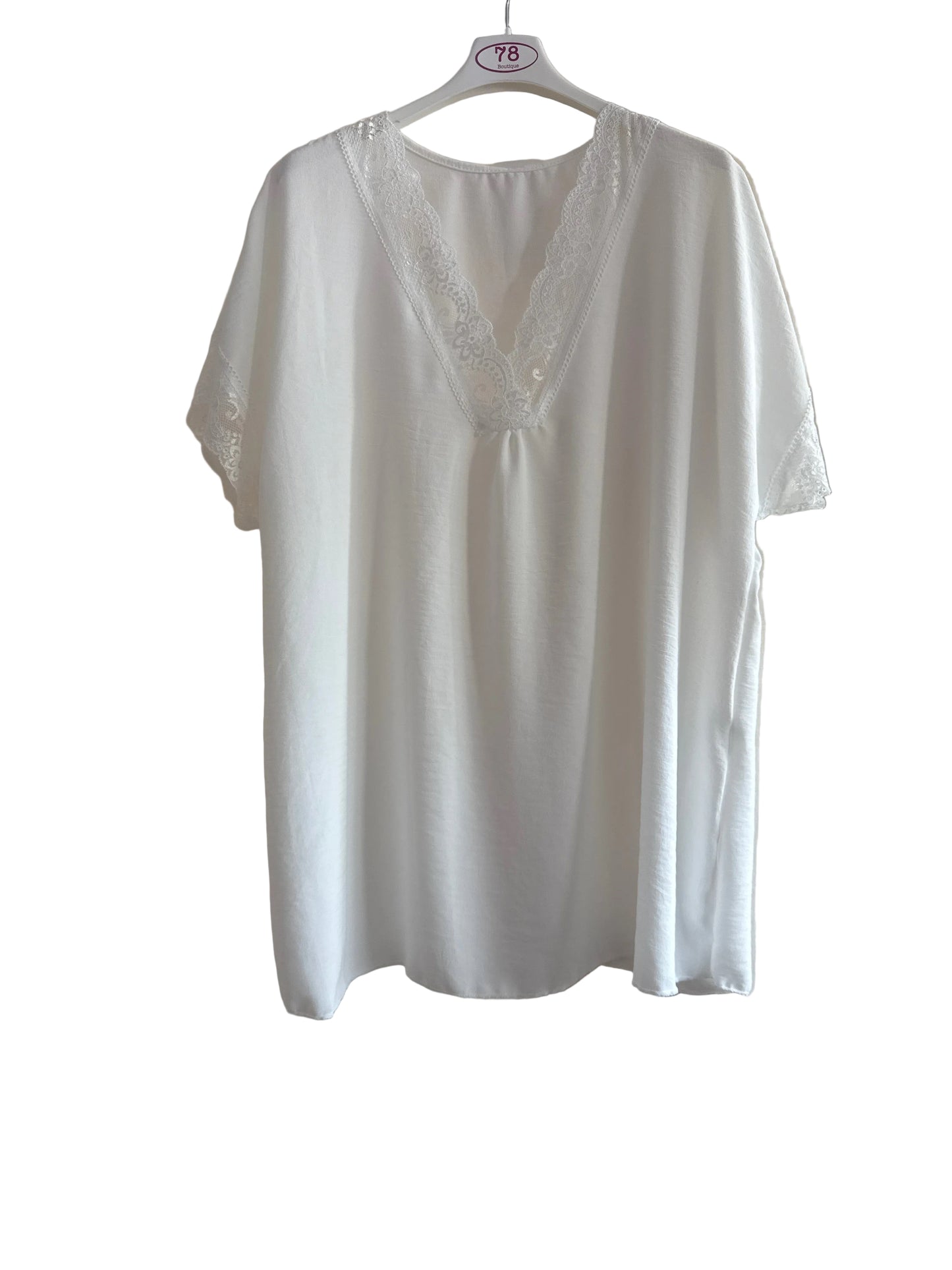 Blusa over con pizzo