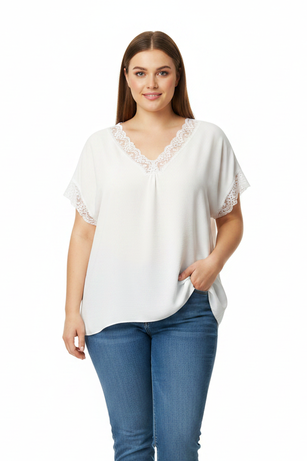 Blusa over con pizzo