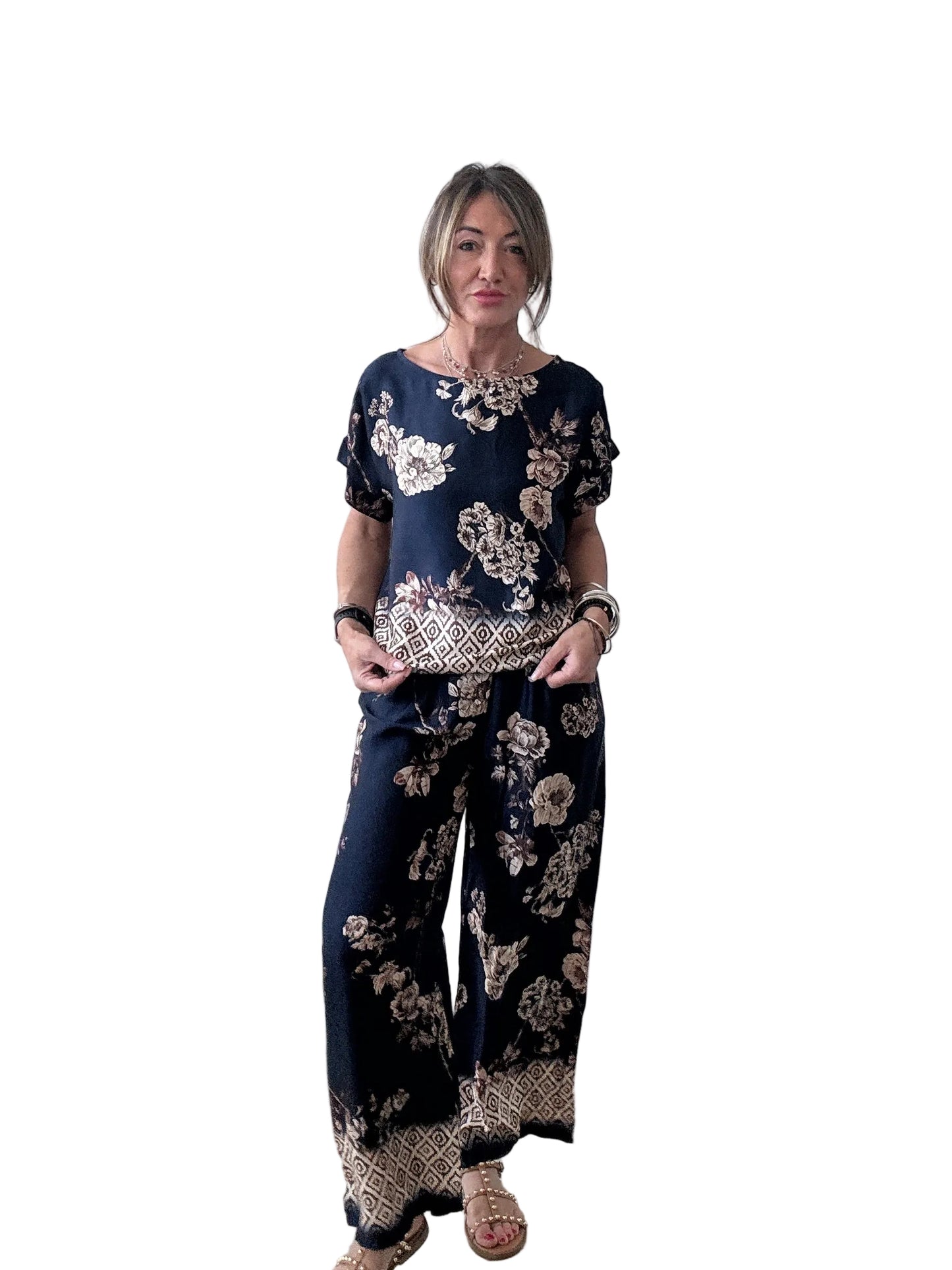 Pantalone in satin di viscosa