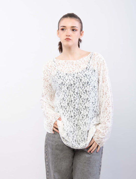 Maglietta over in pizzo