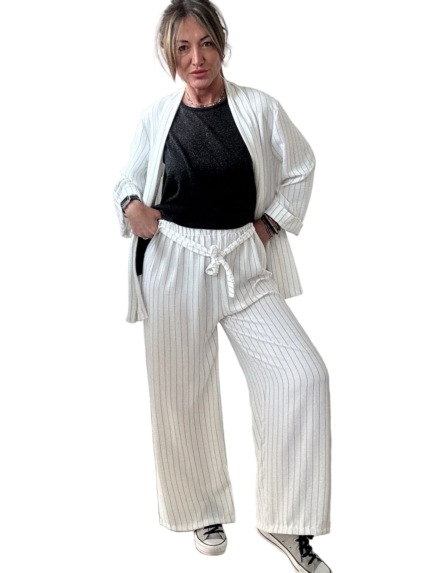 Pantalone palazzo gessato