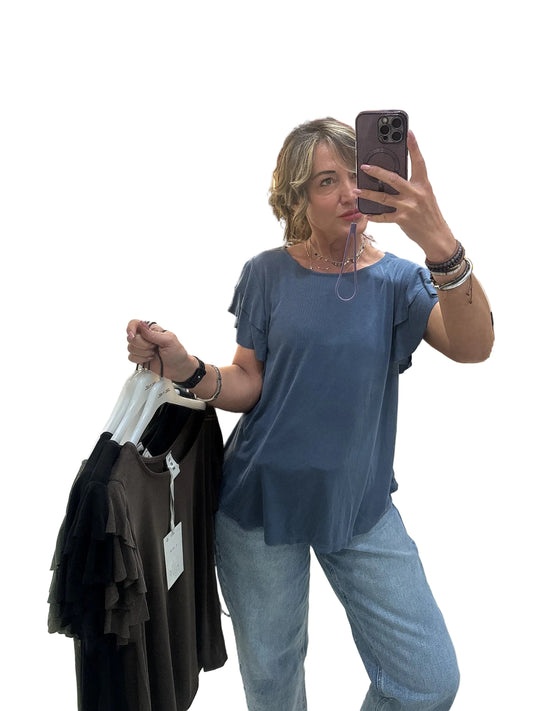 T shirt con rouches