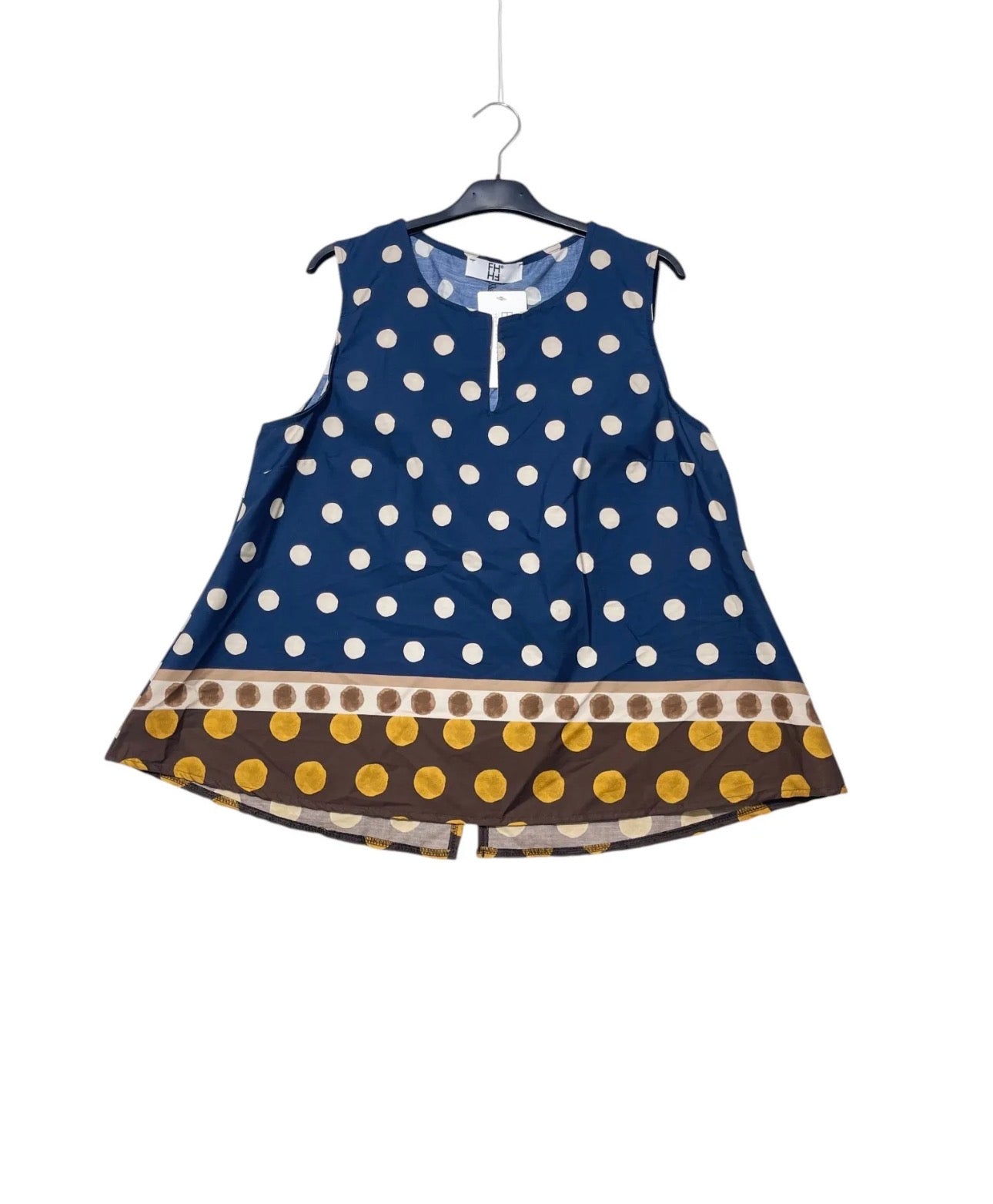 Blusa smanicata a pois