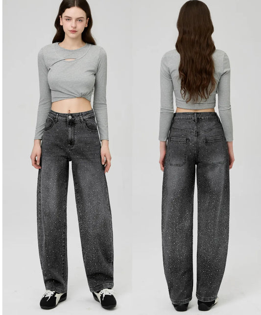 Jeans Barrel con brillantini