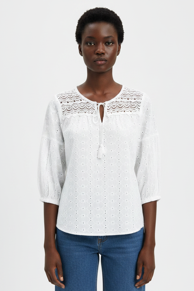 Blusa in sangallo