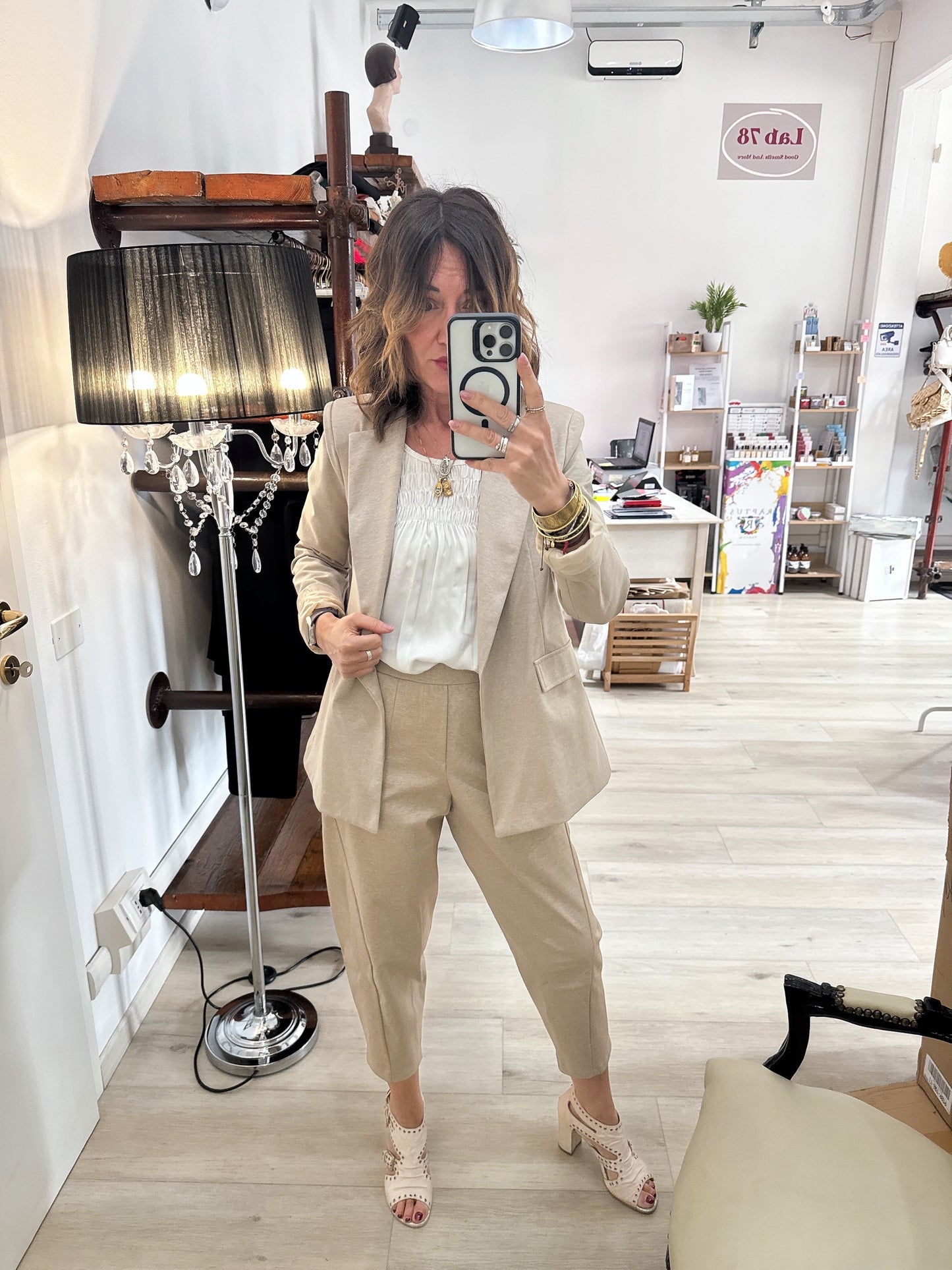 Pantalone barrel mélange