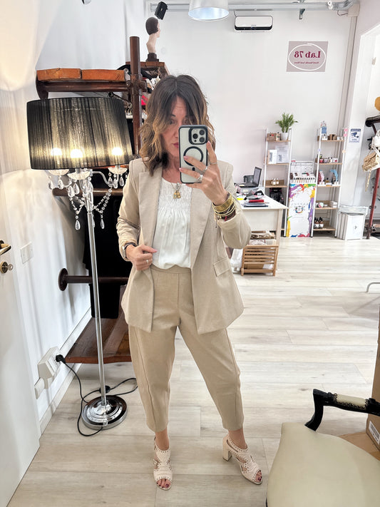 Pantalone barrel mélange