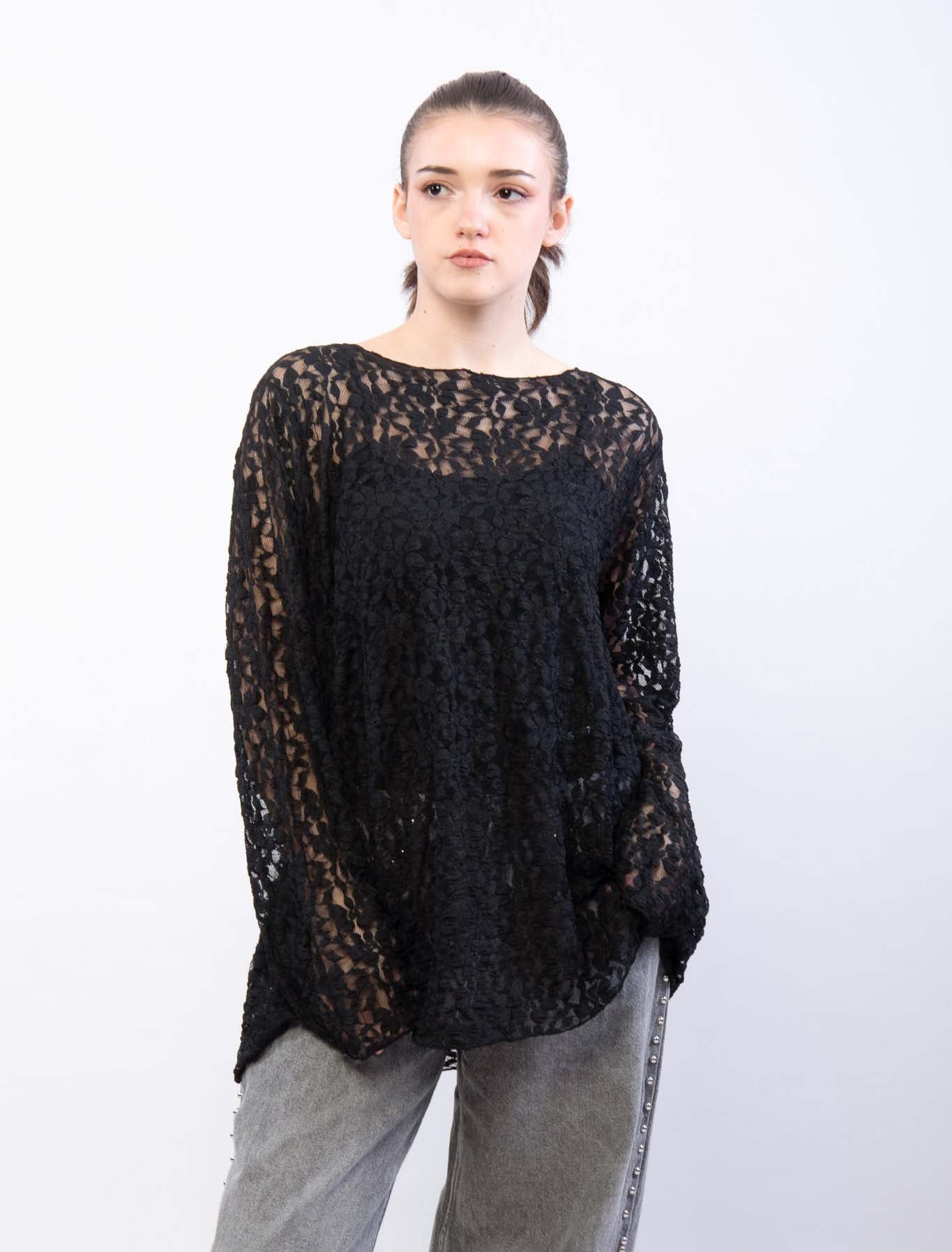 Maglietta over in pizzo