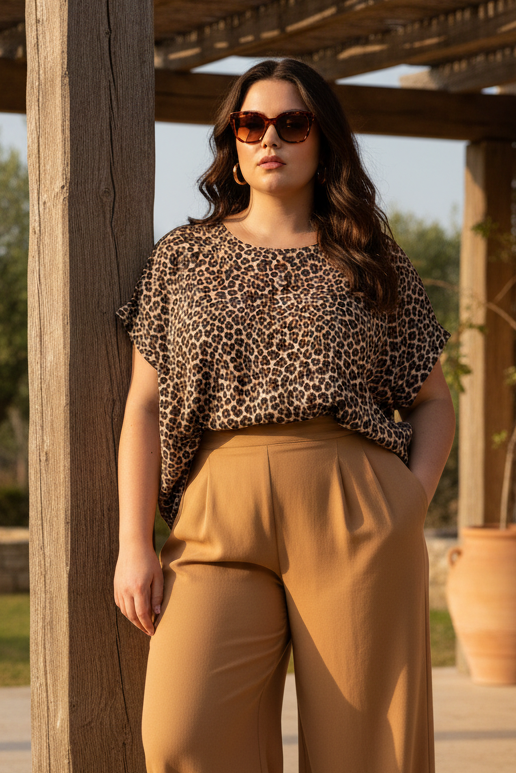 Blusa over animalier