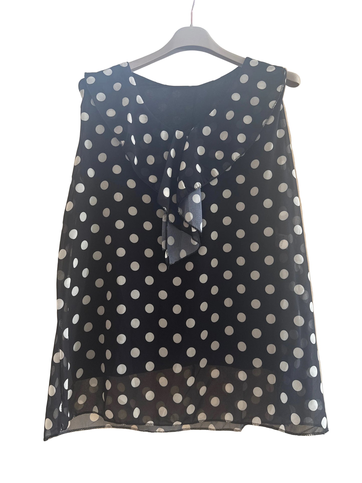 Blusa smanicata a pois