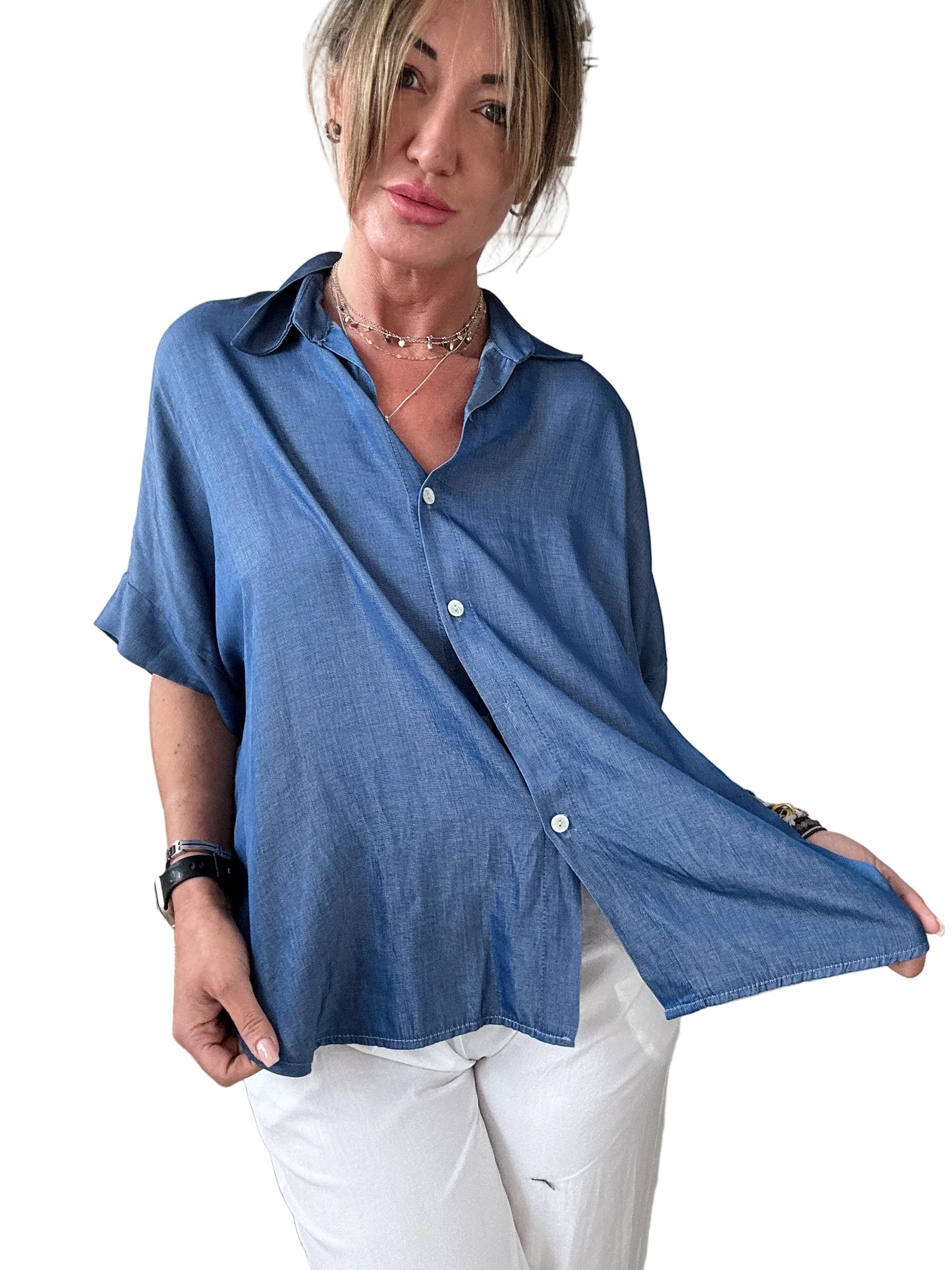 Camicia over in chambray