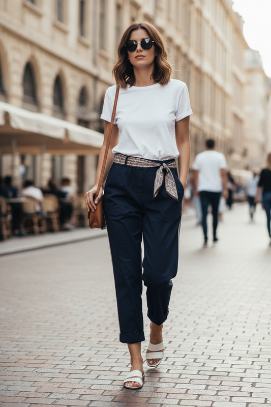 Pantalone con foulard