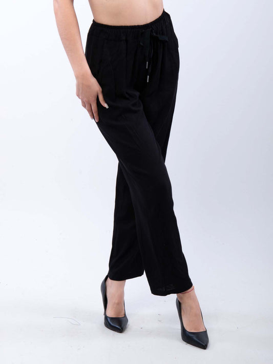 Pantalone in lino e viscosa