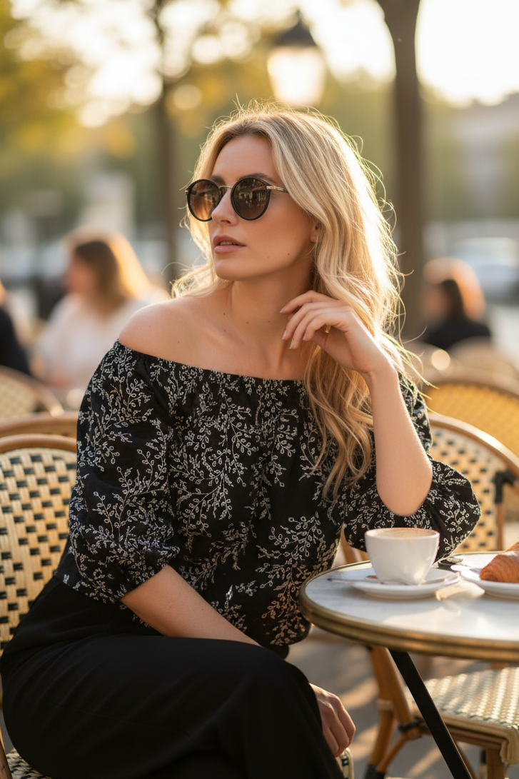 Blusa ricamata