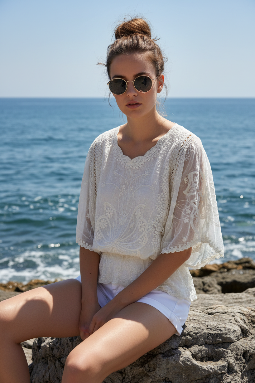 Blusa ricamata