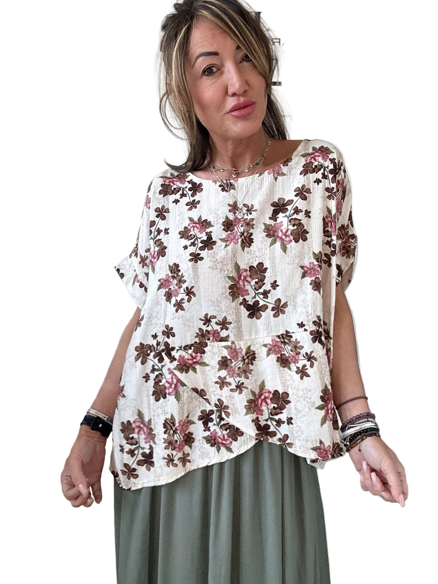 Blusa over floreale