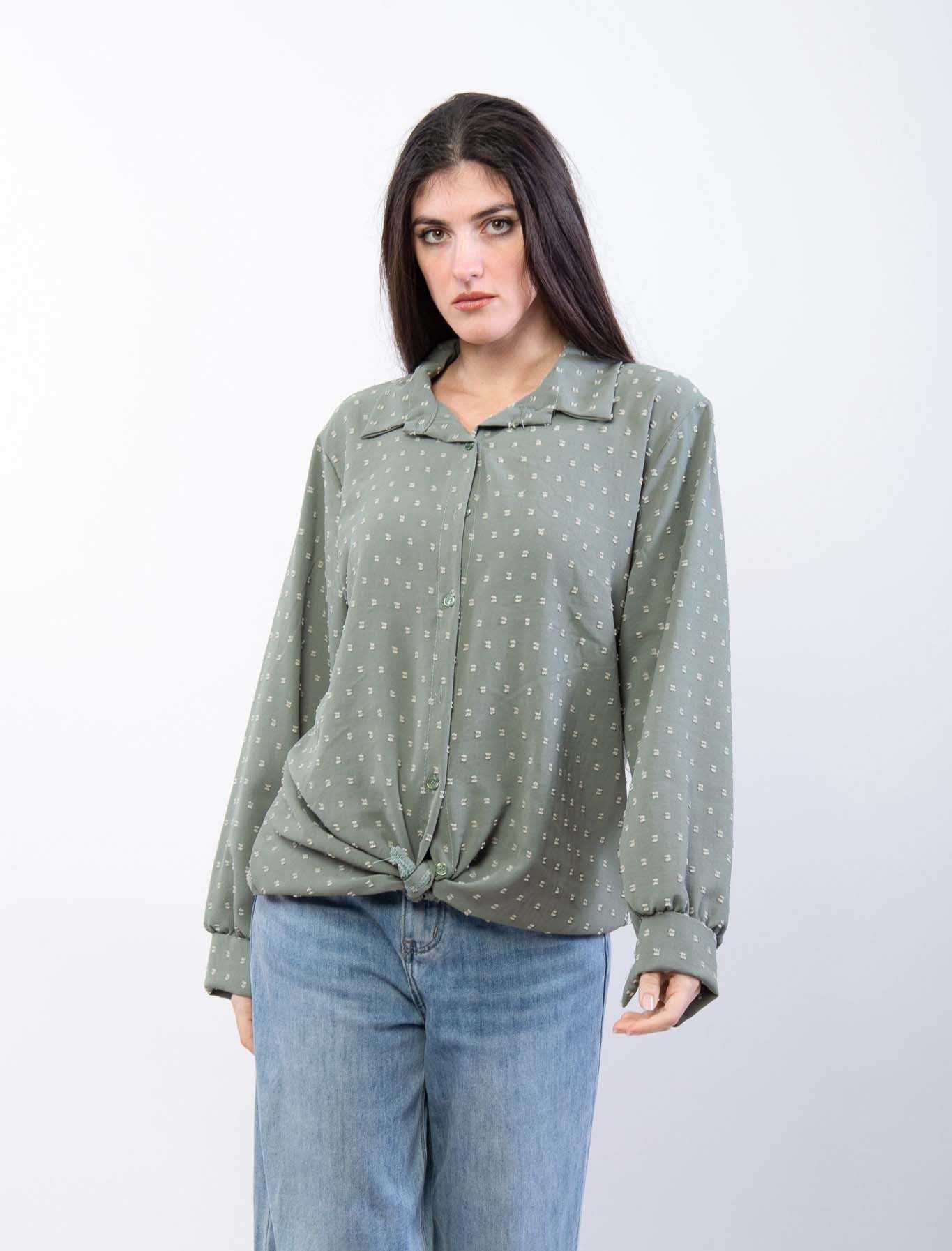 Camicia in chiffon a pois