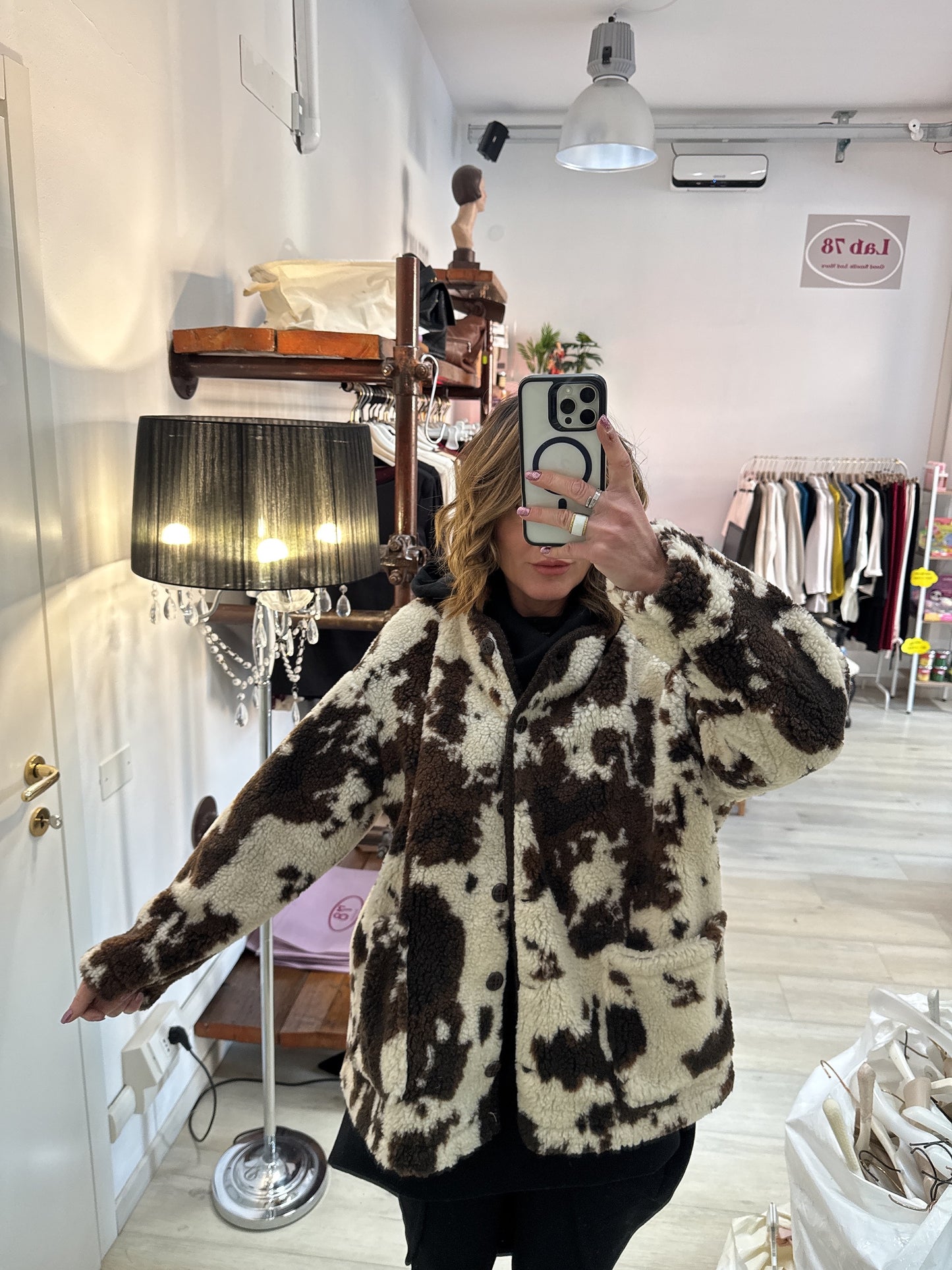 Giacca Teddy cowprint MYASTREET