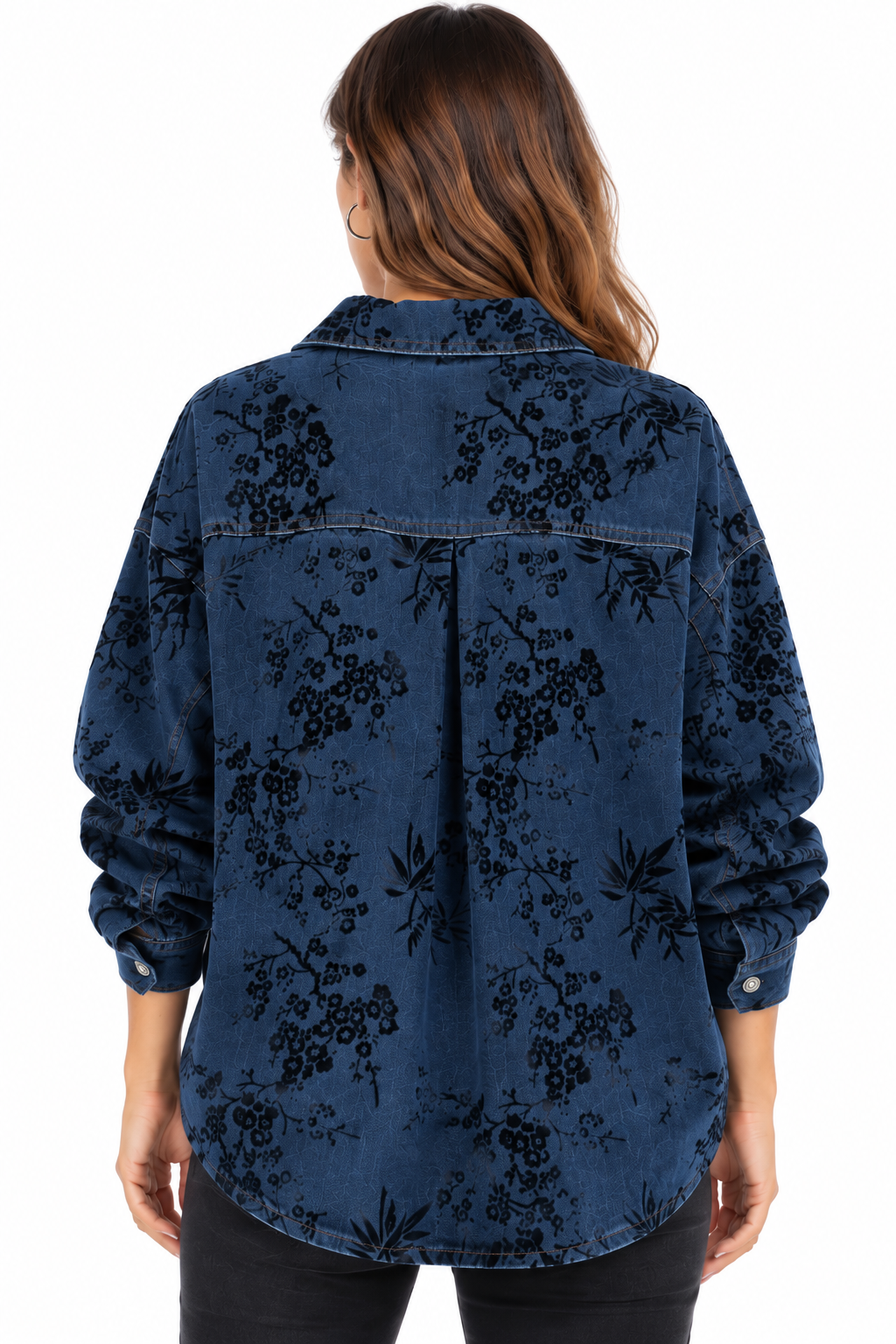 Camicia jeans floccata