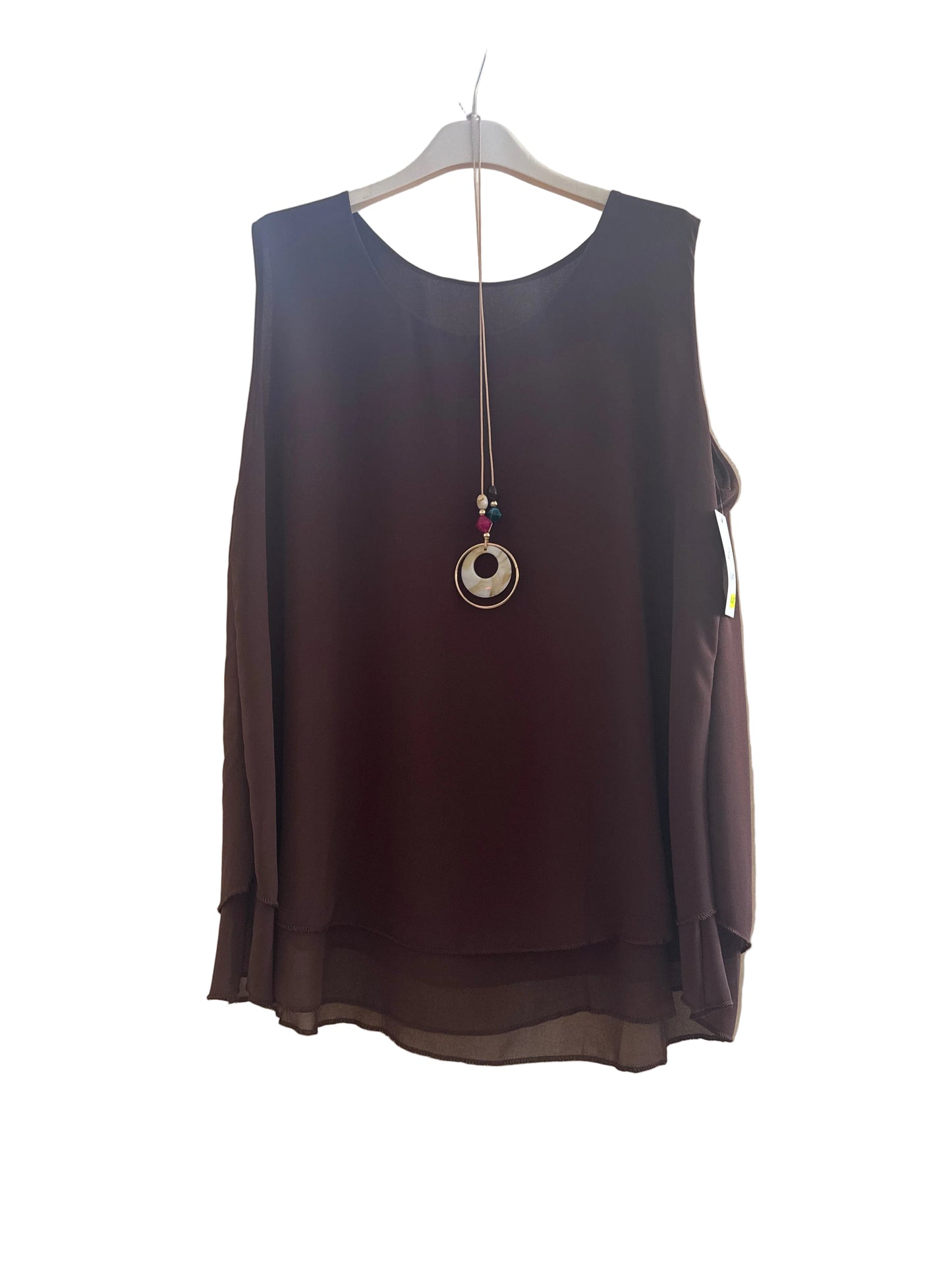 Blusa over smanicata con collana