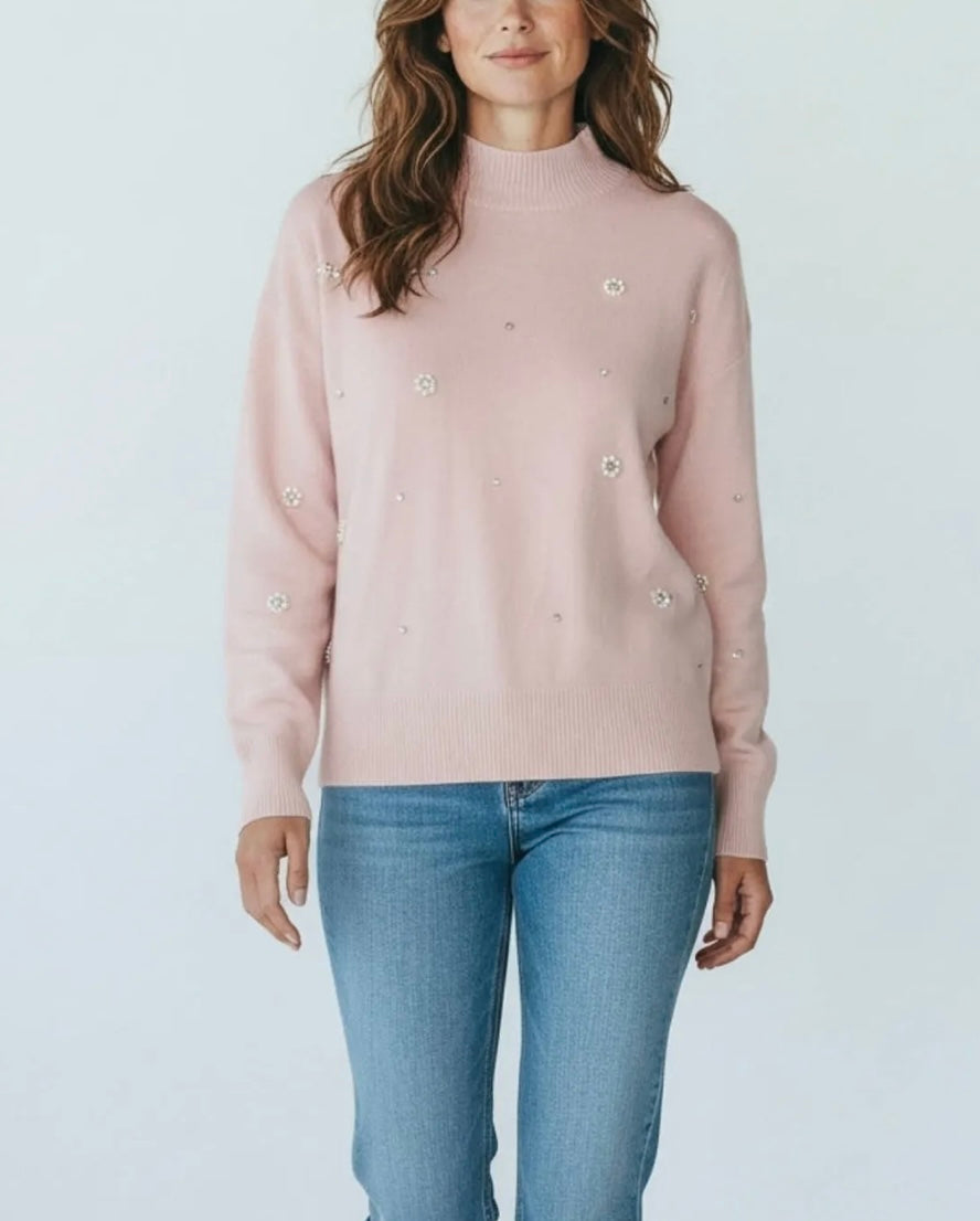 Maglia con perline e Swarovski