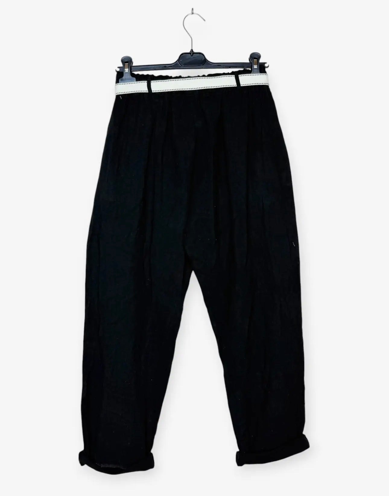 Pantalone a carota in misto lino