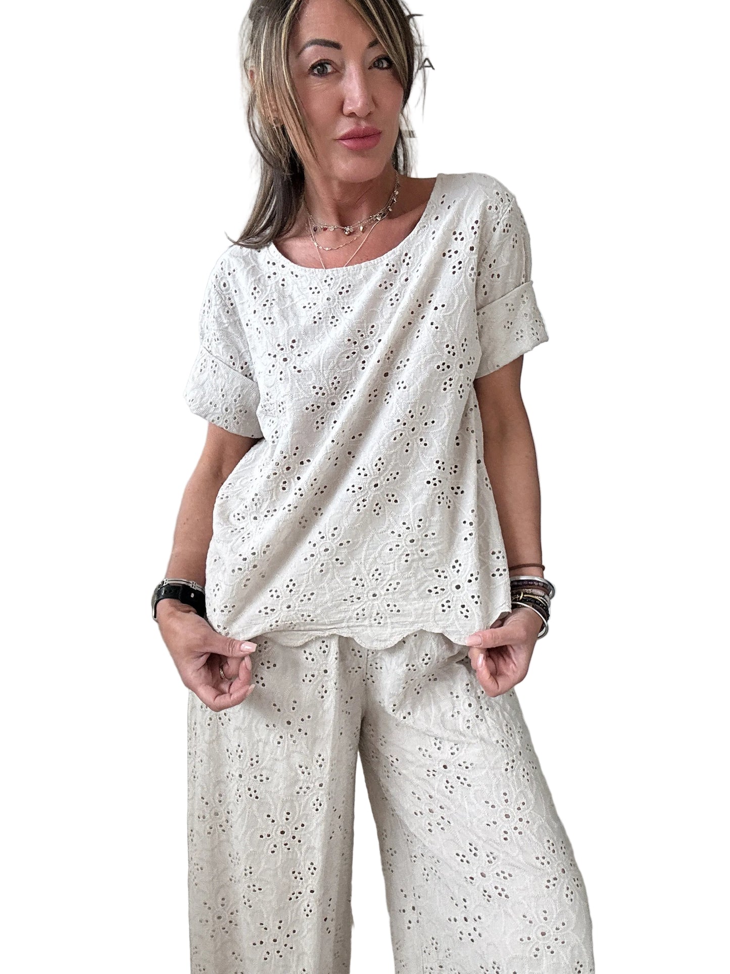 Blusa in sangallo