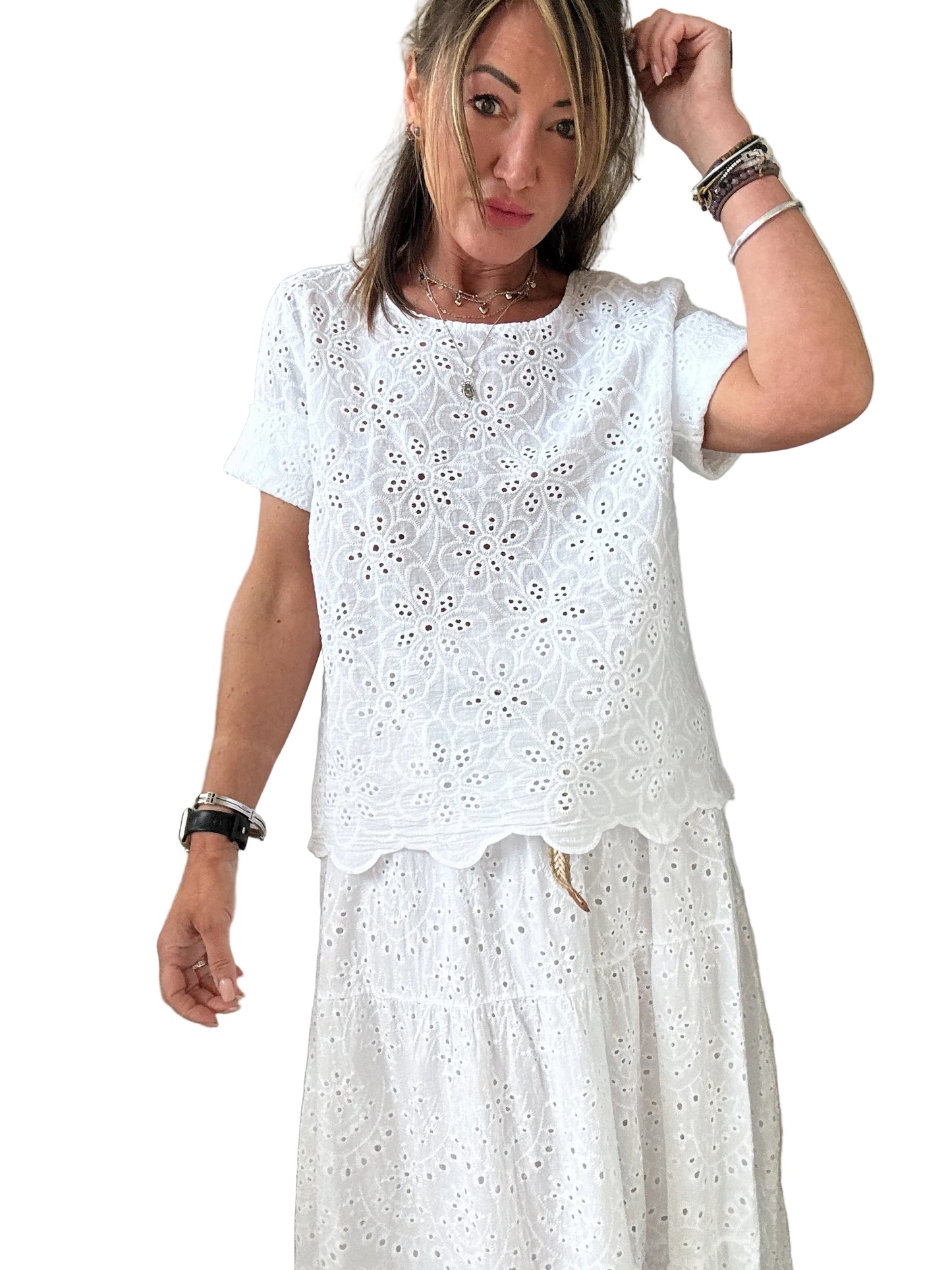 Blusa in sangallo