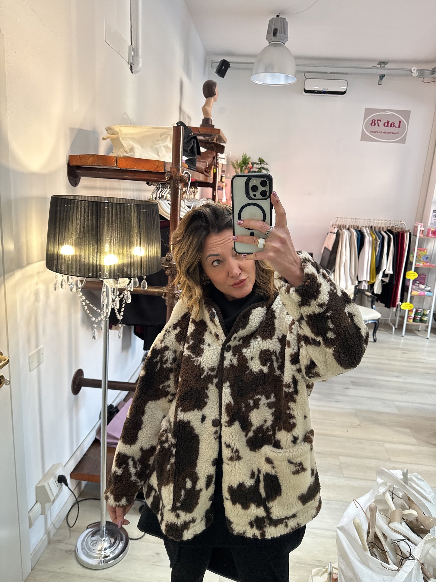 Giacca Teddy cowprint MYASTREET