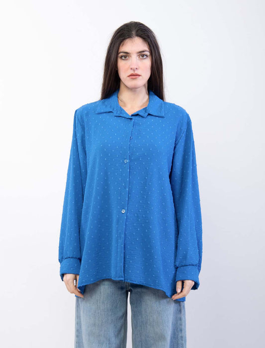 Camicia in chiffon a pois