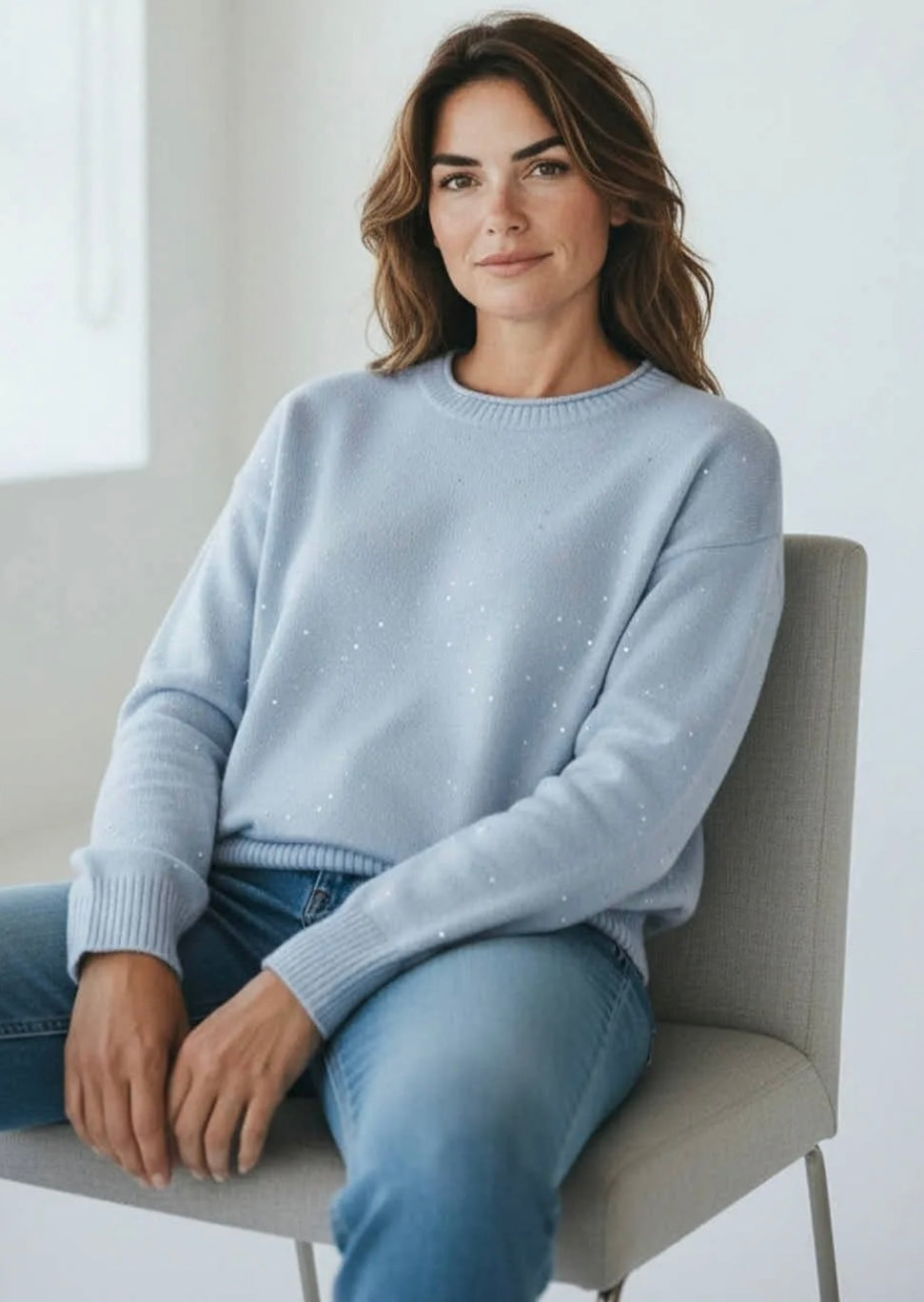 Maglia con micro paillettes