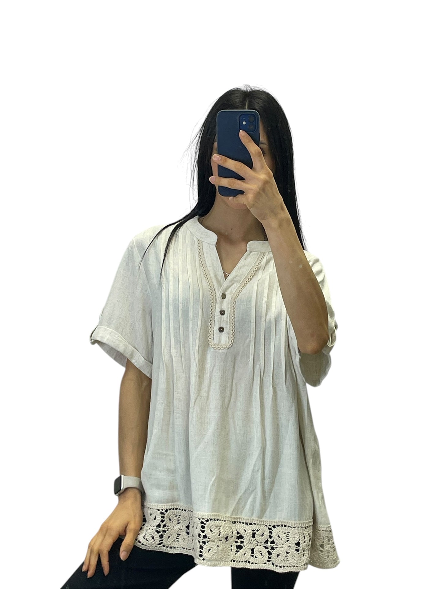 Blusa in misto lino