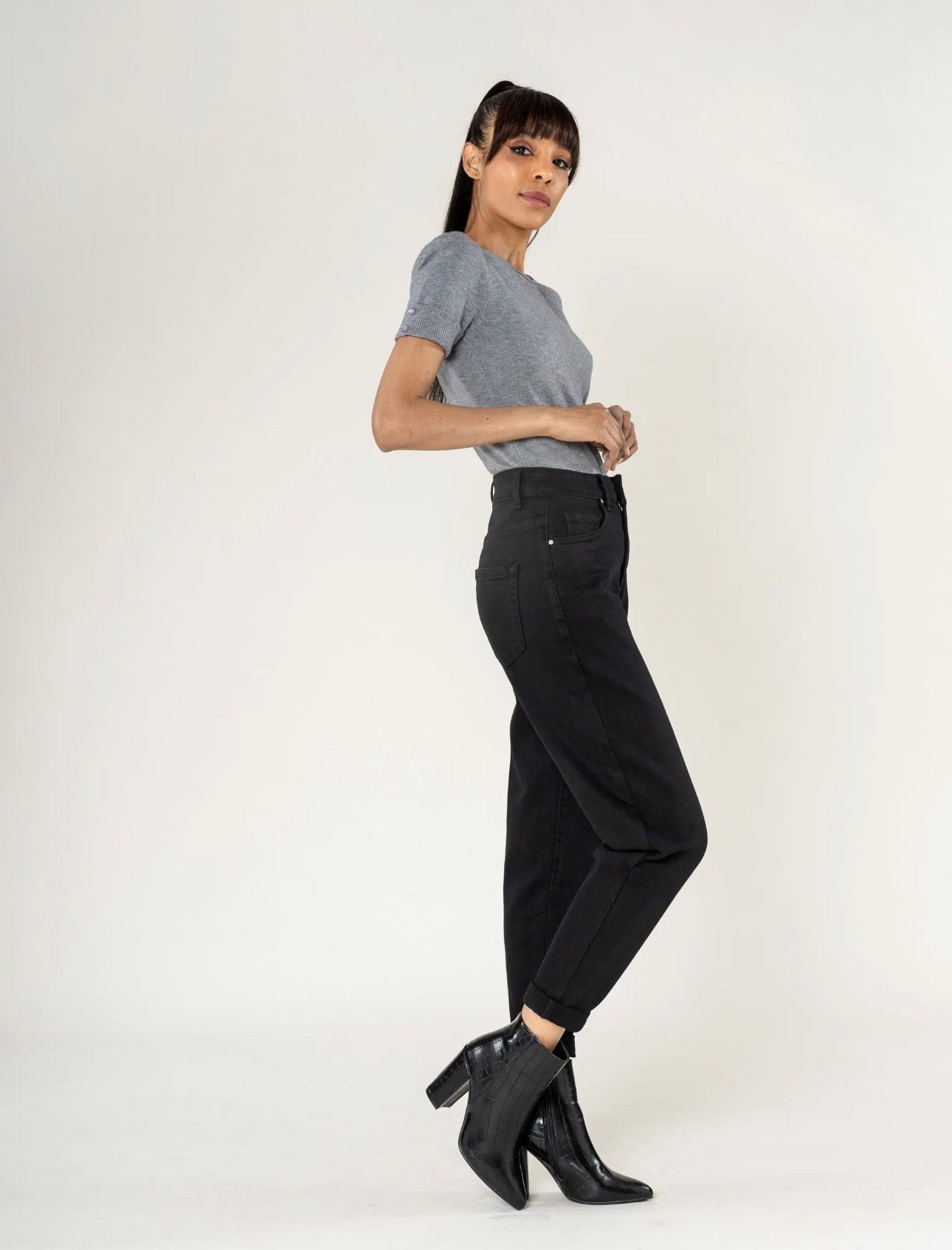 Jeans Mom Fit nero