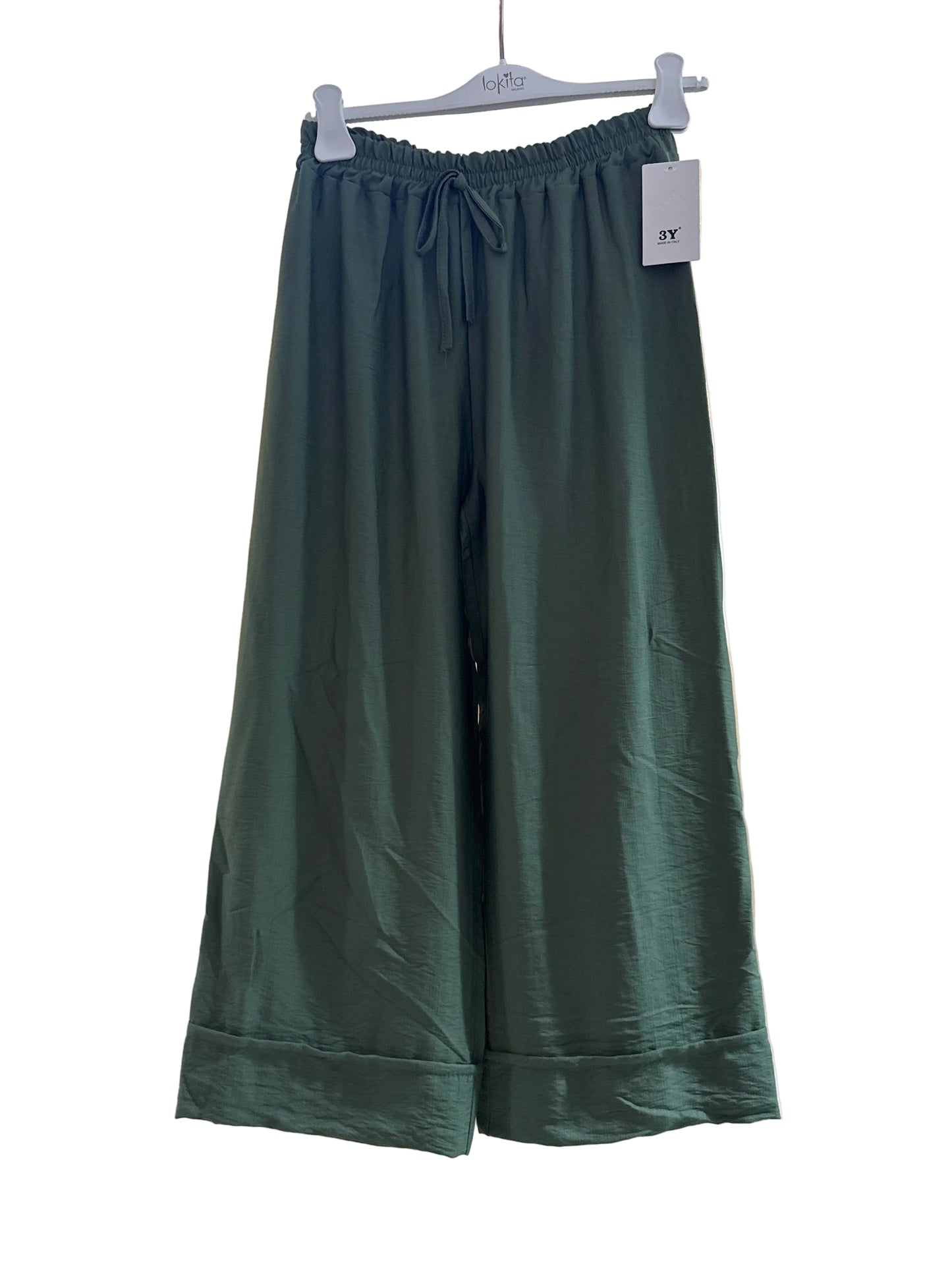Pantalone gaucho con risvolto