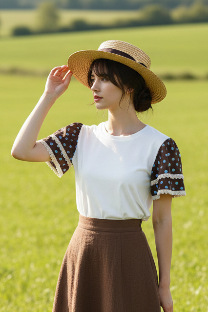 T shirt manica pois