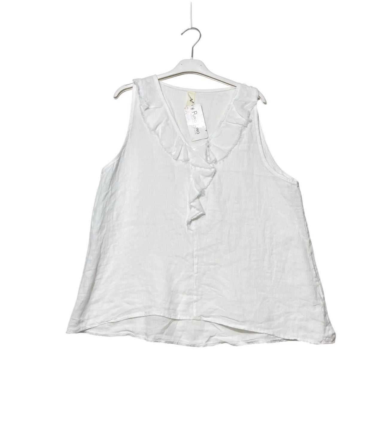 Blusa smanicata puro lino