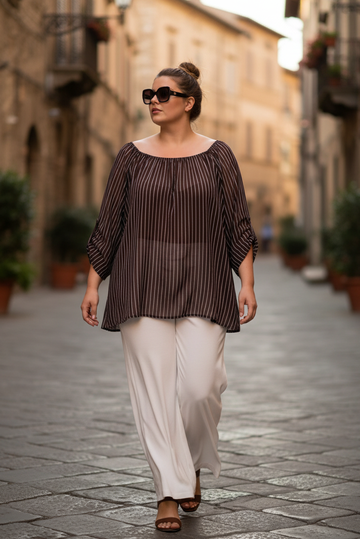 Blusa over scollo shiffer