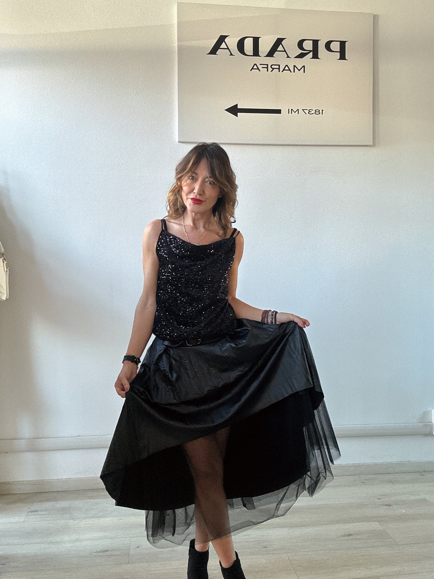 Gonna in taffeta e tulle