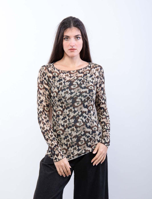 Maglietta in cachemire mimetica