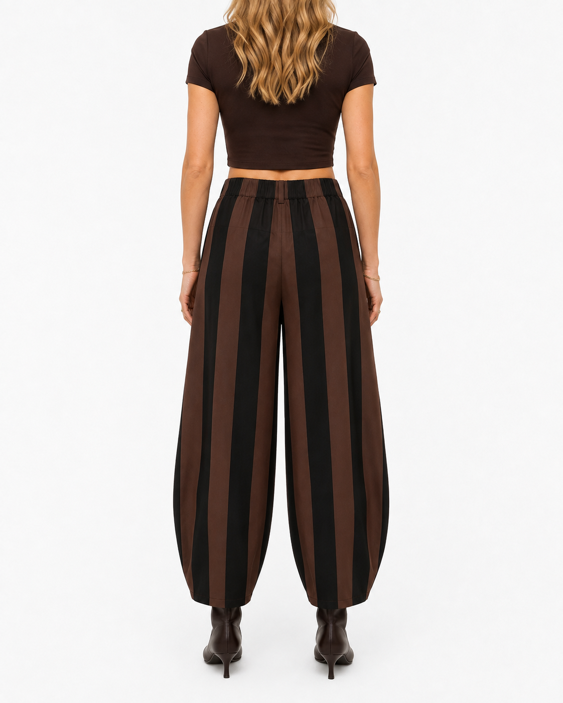 Pantalone balloon a righe