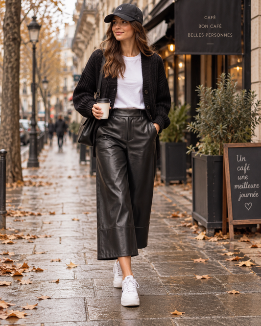 Pantalone gaucho ecopelle