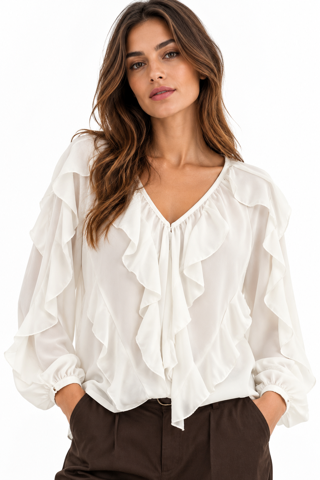Blusa con rouches