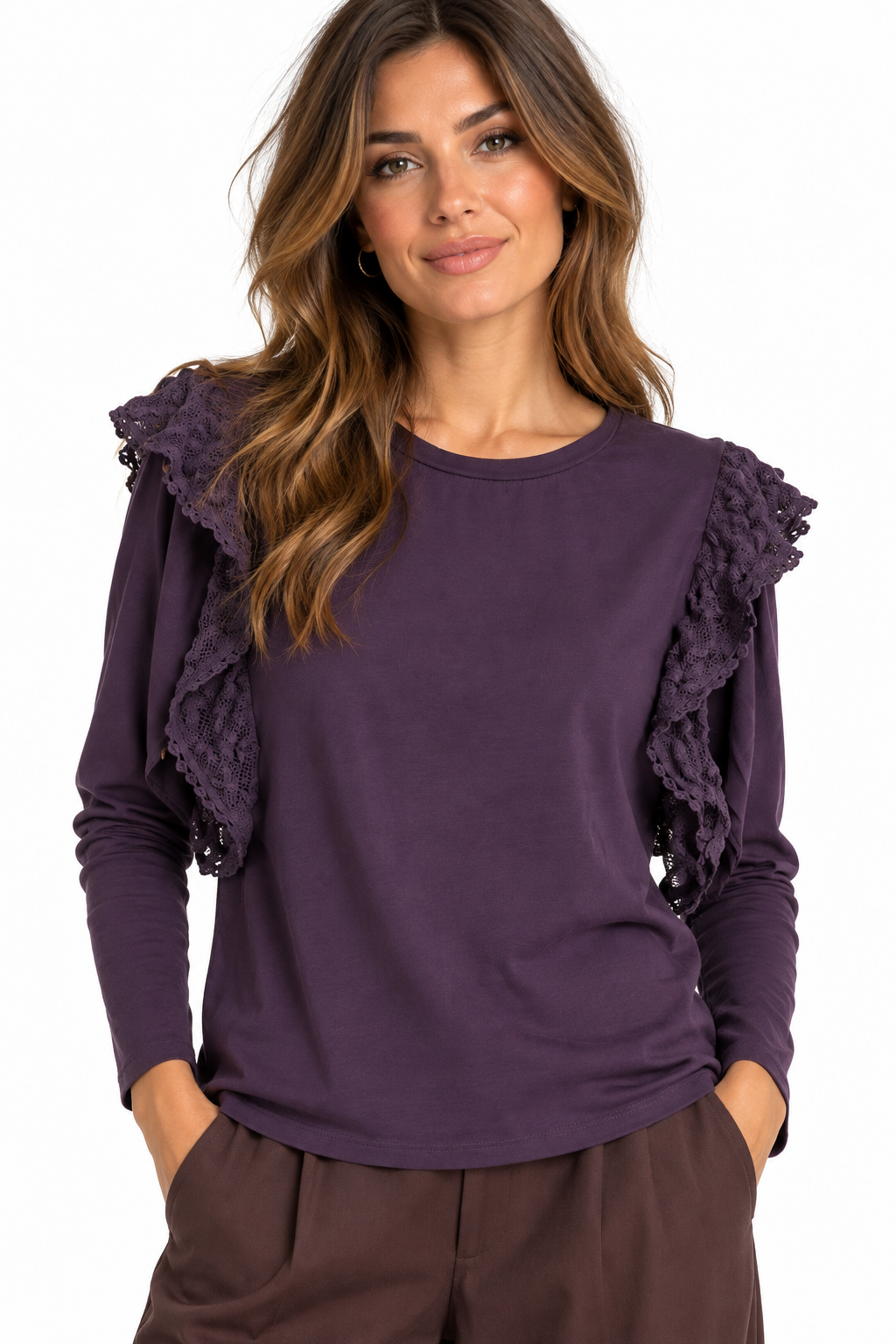 T shirt con rouches