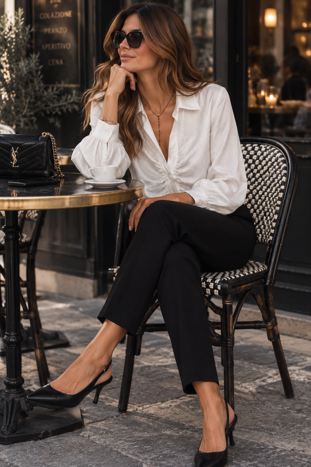 Camicia in raso stampata
