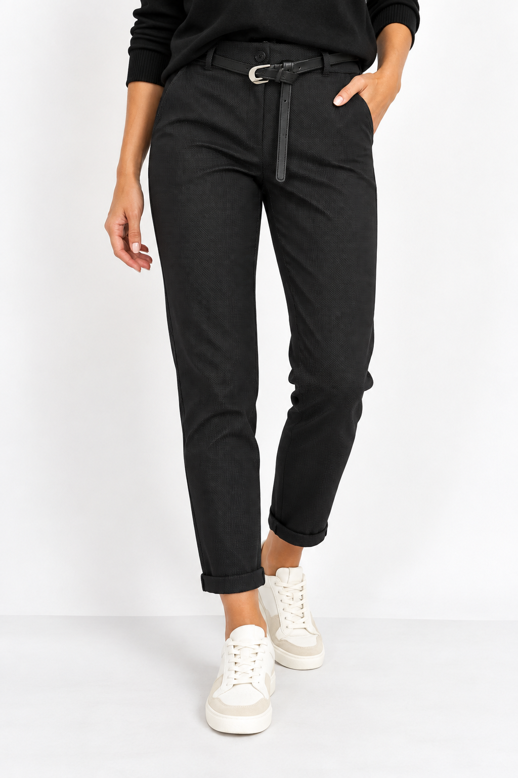Pantalone Slim fit  a micro pois